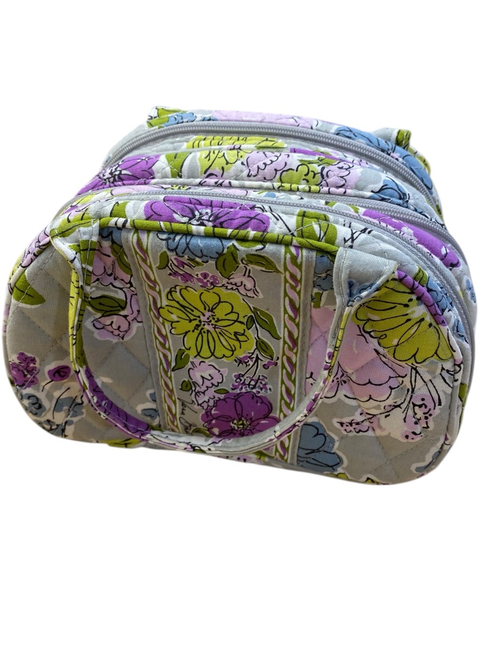 Vera Bradley Three Zip Makeup Case